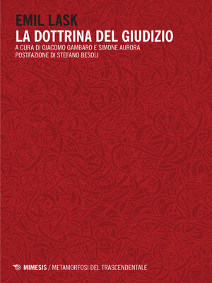 cover image of La dottrina del giudizio